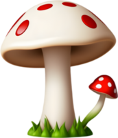 AI generated Cute Cartoon Mushroom icon png