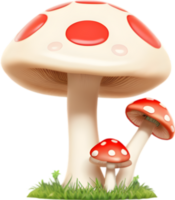 ai généré mignonne dessin animé champignon icône png