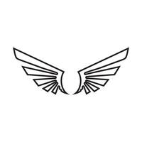 A stylized pair of wings in a black and white logo design. vector