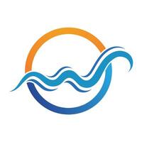 Wave logo. Graphic symbols of ocean or flowing sea water stylized for business identity vector. Illustration water wave logo for business emblem company vector