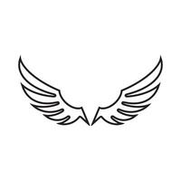 A stylized pair of wings in a black and white logo design. vector