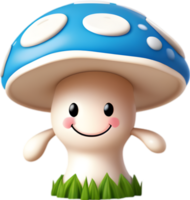 ai généré mignonne dessin animé champignon icône png