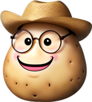 AI generated Cute Cartoon potato icon, Kawaii potato clipart. png