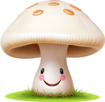 ai généré mignonne dessin animé champignon icône png