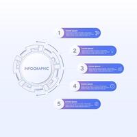 resumen y moderno infografía con cinco pasos vector