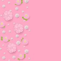 Cherry blossom and daisy pattern with copy space vector