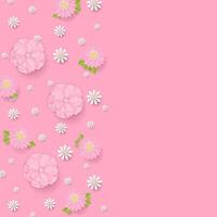 Cherry blossom and daisy pattern with copy space vector