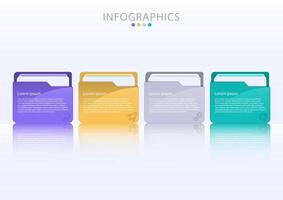 four options infographic with file icons vector