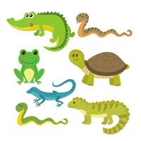 Set of creeping things. Wild animals vector