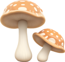 ai généré mignonne dessin animé champignon icône png