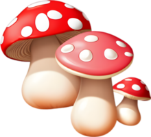 ai généré mignonne dessin animé champignon icône png