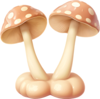 AI generated Cute Cartoon Mushroom icon png