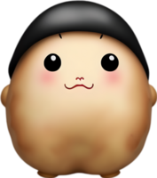 AI generated Cute Cartoon potato icon, Kawaii potato clipart. png
