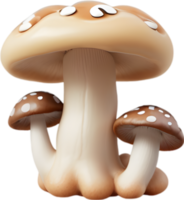 ai généré mignonne dessin animé champignon icône png