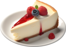 AI generated Cheesecake, Close-up of delicious-looking Cheesecake. png