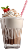 ai generiert Milchshakes, Nahansicht von sieht köstlich aus Milchshakes. png