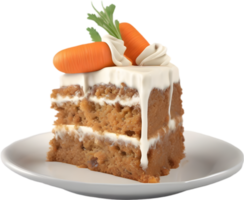 ai generato carota torta, avvicinamento di dall'aspetto delizioso carota torta. png