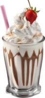 AI generated Milkshakes, Close-up of delicious-looking Milkshakes. png