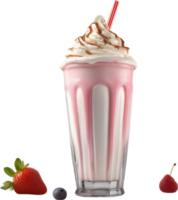 ai generiert Milchshakes, Nahansicht von sieht köstlich aus Milchshakes. png