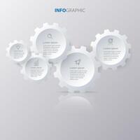 five options infographic design with cogwheel and icons vector