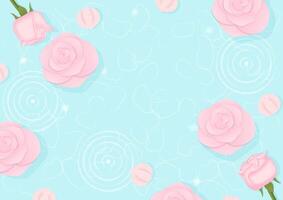 Pink rose floating in the pool background vector