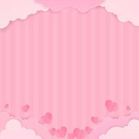 Heart and cloud on stripe pattern background vector