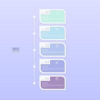 cinco pasos infografía con frio colores tono vector