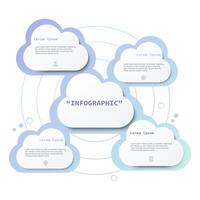 cloud minimalistic infographic template vector