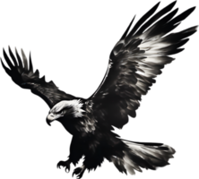 AI generated Japanese-style painting with brush strokes of Eagle birds. png