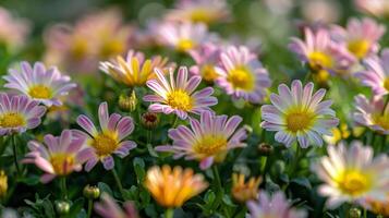 Fresh Spring Banner Budding White Flowers Against a Bright Sunlit Background. Beautiful simple AI generated image in 4K, unique. photo