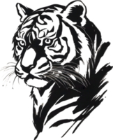 AI generated Japanese-style painting with brush strokes of a Tiger. png