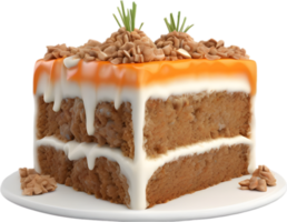 ai generato carota torta, avvicinamento di dall'aspetto delizioso carota torta. png