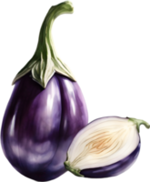 AI generated Watercolor painting of Eggplant. png