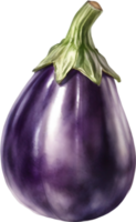 ai généré aquarelle La peinture de aubergine. png