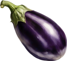 AI generated Watercolor painting of Eggplant. png