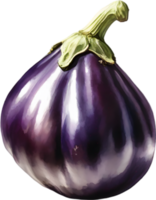 AI generated Watercolor painting of Eggplant. png