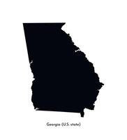 Vector isolated simplified illustration icon with black map silhouette of State of Georgia, USA. White background