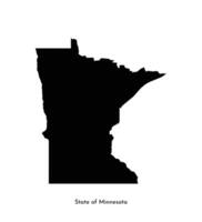 vector aislado simplificado ilustración icono con negro mapa silueta de estado de Minnesota, EE.UU. blanco antecedentes