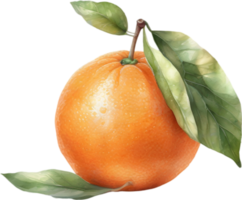 ai généré aquarelle La peinture de Orange fruit. png