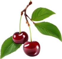 AI generated Close-up painting of cherry berry. png