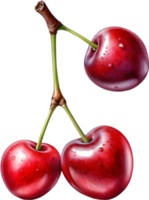 AI generated Close-up painting of cherry berry. png