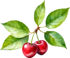 AI generated Close-up painting of cherry berry. png