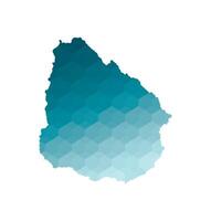 Vector isolated illustration icon with simplified blue silhouette of Uruguay map. Polygonal geometric style. White background.