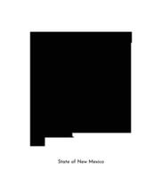 Vector isolated simplified illustration icon with black map silhouette of State of New Mexico, USA. White background