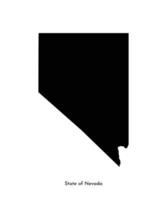 Vector isolated simplified illustration icon with black map silhouette of State of Nevada, USA. White background