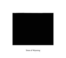 Vector isolated simplified illustration icon with black map silhouette of State of Wyoming, USA. White background