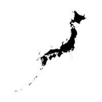 Vector isolated simplified illustration icon with black silhouette of Japan map. White background