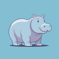 Hippo cartoon illustration clip art vector design