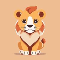 Lion cartoon illustration clip art vector design