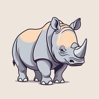 Rhino cartoon illustration clip art vector design